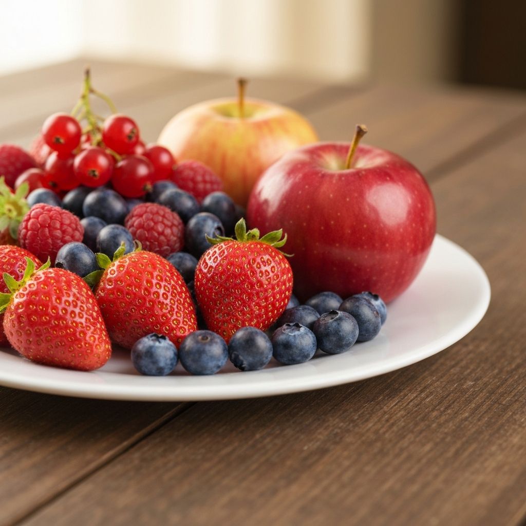 Świeże sezonowe jagody i owoce na białym talerzu